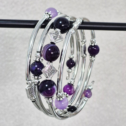 Amethyst Twilight Bracelet – Enchanted Hues & Silver Dreams