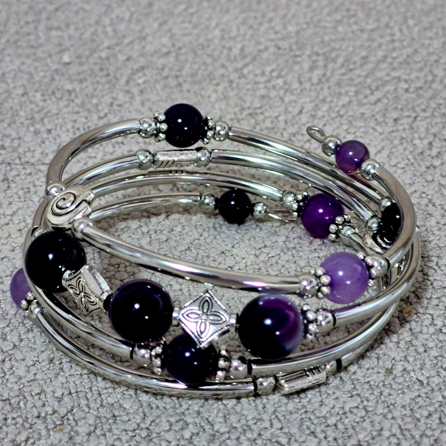 Amethyst Twilight Bracelet – Enchanted Hues & Silver Dreams