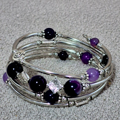 Amethyst Twilight Bracelet – Enchanted Hues & Silver Dreams